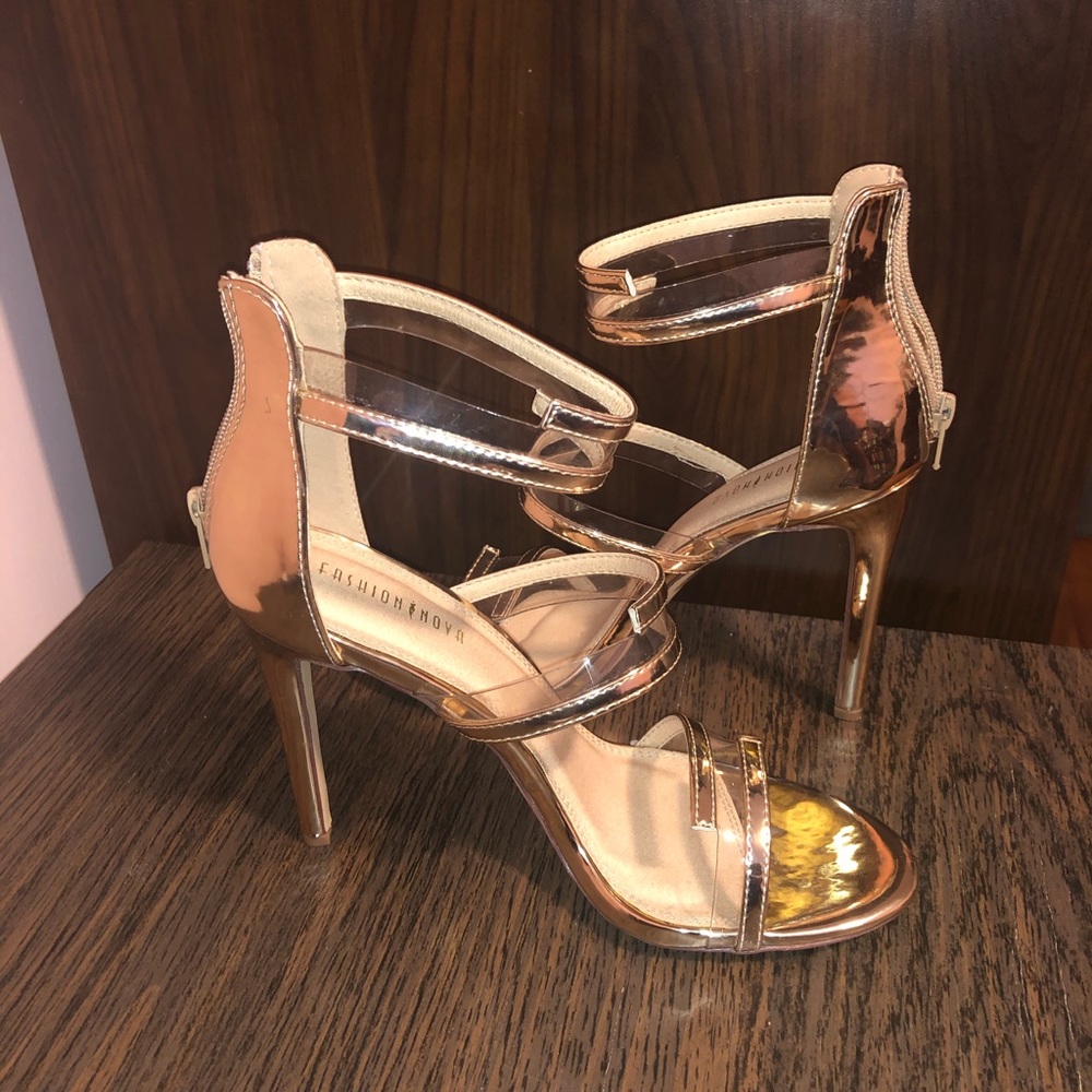 Fashion Nova Rose Gold High Heels Shoes